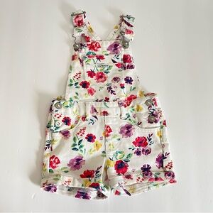 Jordache Kids Toddler Girl White Denium Multicolor Floral Overalls - 2T